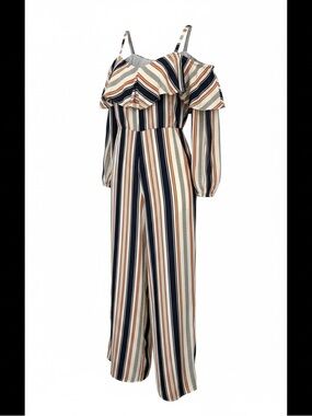 Japna striped bare shoulder summer jumpsuit